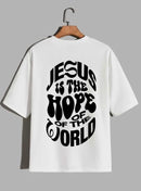 Camiseta Oversized – “Jesus Is The Hope Of The World” (4 Cores Disponíveis)