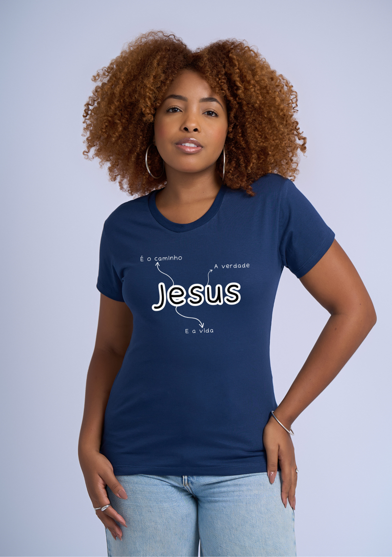 Camiseta "Jesus é o Caminho" Feminina