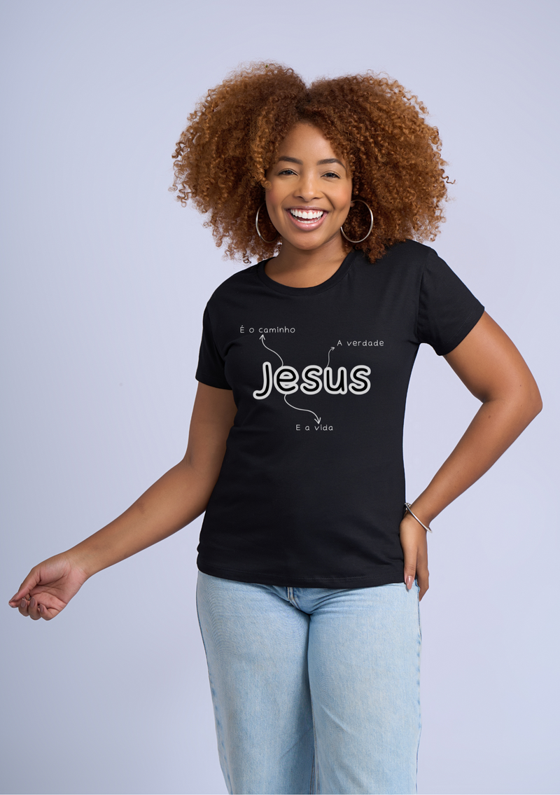 Camiseta "Jesus é o Caminho" Feminina