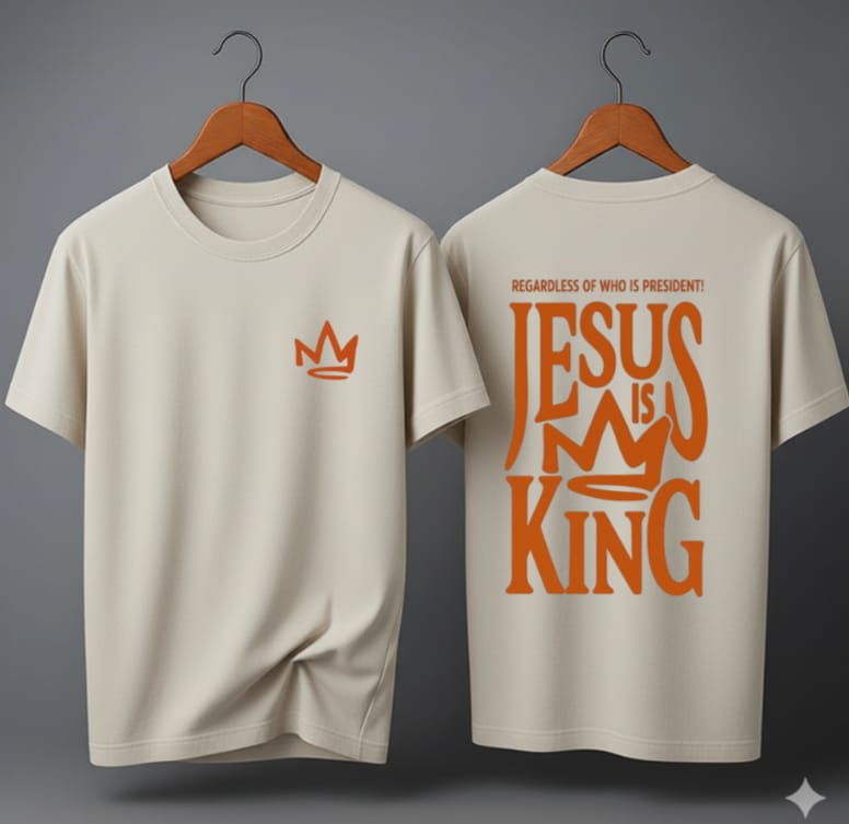 Camiseta Oversized – “Jesus Is King 2.0” (4 Cores Disponíveis)